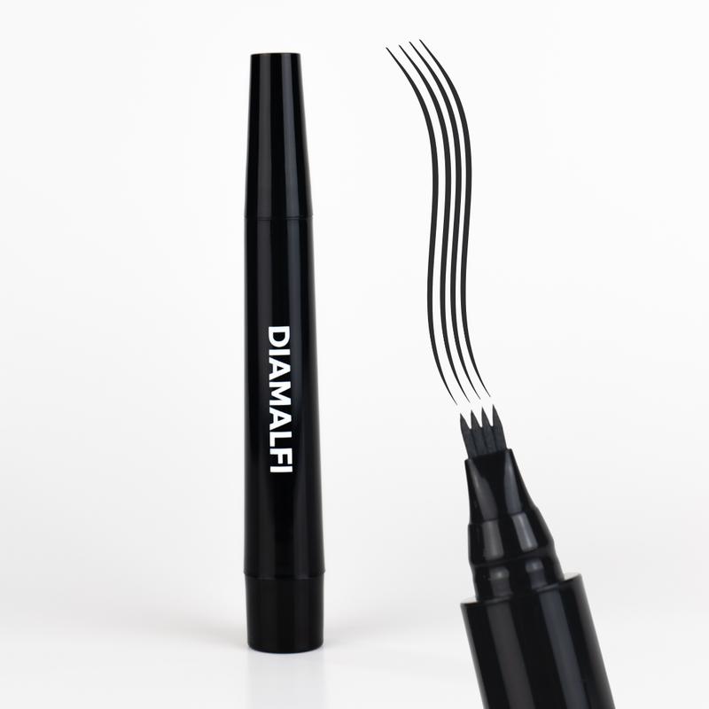 DIAMALFI 4-Tip Liquid Pen for Beard & Eyebrow - Water-Resistant, Natural-Looking, and Long-Lasting