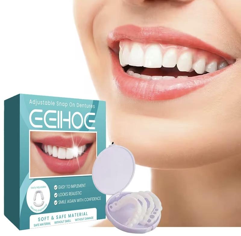 EELHOE Adjustable Snap-on Dentures Temporary Filling and Gap Correction Teeth Denture Kit Oral