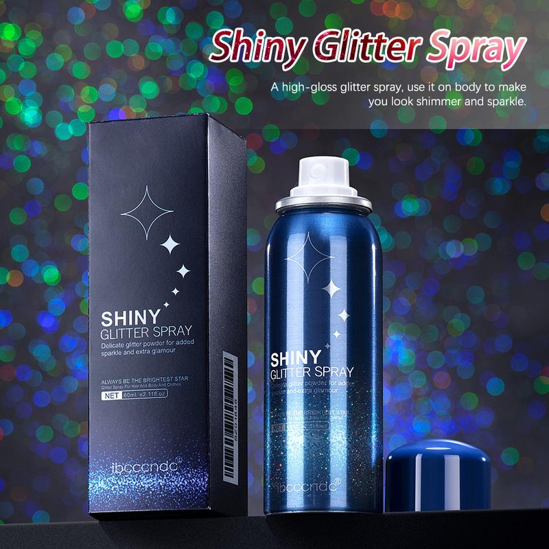 SOYUB Christmas Body Glitter Spray for Hair and Body, Hairspray for Clothes, Long-Lasting Body Shimmer Spray Suitable for Stage, Festival Rave and Makeup Prom