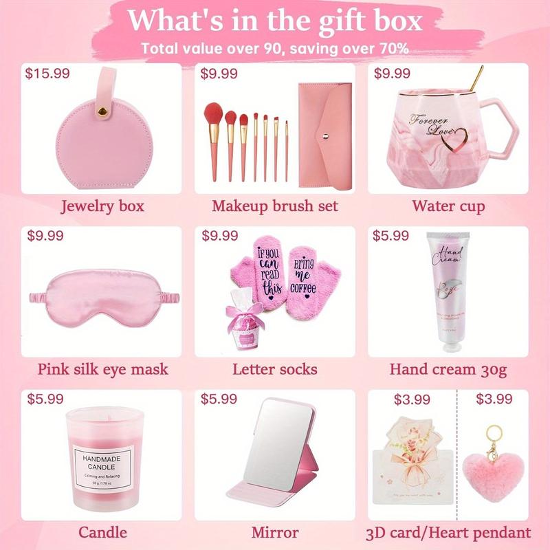 Christmas Gifts for Women, 10pcs Unique Birthday Gifts for Women, Self Care Gift Basket, Perfect Party Gifts for Wife with Makeup Kits, Mom, Girlfriend, Sister, Her, Friend,Colleague - Christmas, Thanksgiving, Valentine's Day, Mother's Day Gifts