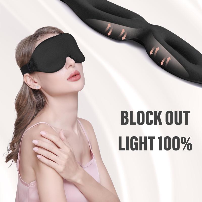 YIVIEW Sleep Mask for Side Sleeper, 100% Light Blocking 3D Sleeping Eye Mask, Soft Breathable Eye Cover for Women Men, Relaxing Zero Pressure Night Blindfold