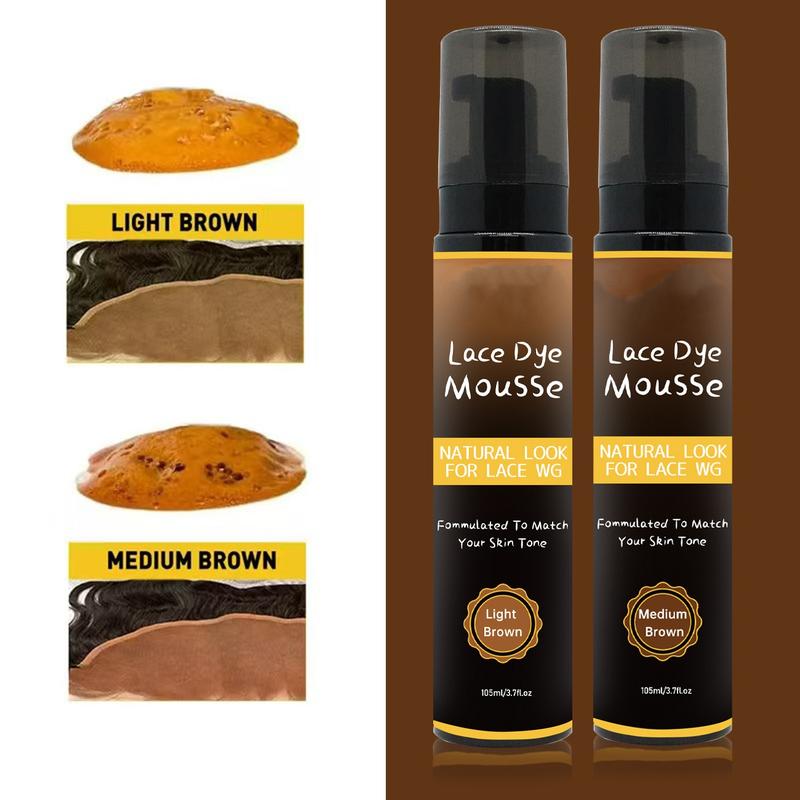 Hair Lace Wig Spray Lace Tint Mousse  Fast Drying No Residues Lace Tint Melting Hair Foam Dyeing Spray Concealer For Hair Lace Wigs Cover Dyed Hair Mousse 105ml