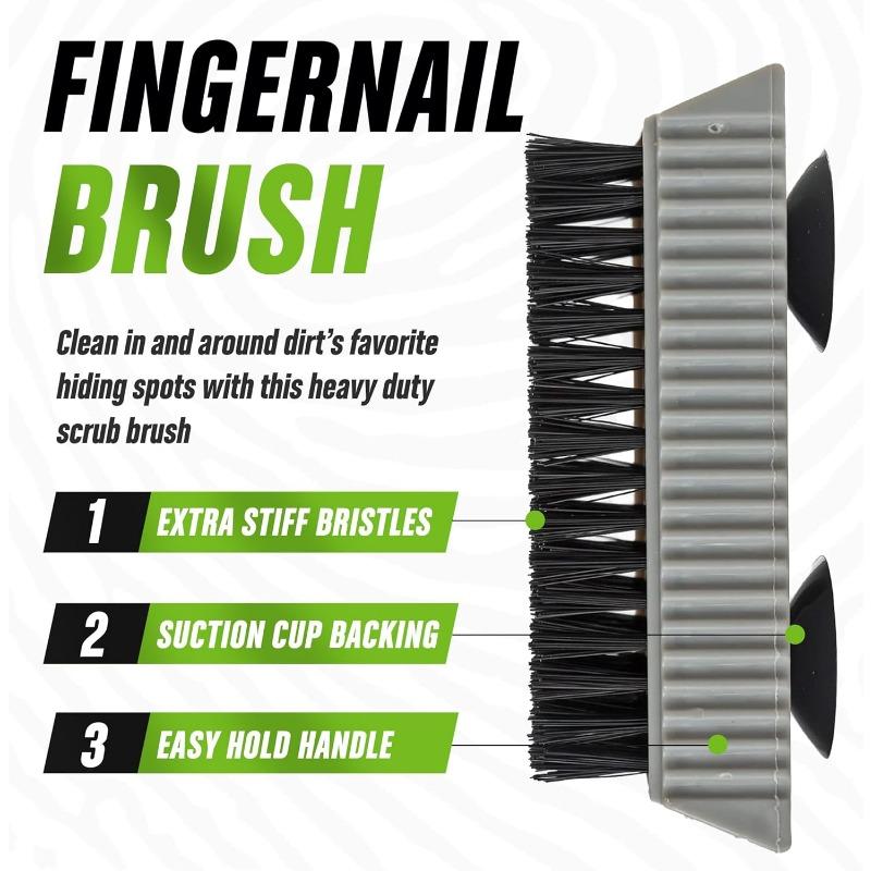 Heavy Duty Nail Brush for Cleaning Fingernails - Nail Cleaning Scrub Brush for Men & Women - Mechanic Brush. Nail Brush Cleaner for Hands & Under Nails. Stiff Bristle Brush