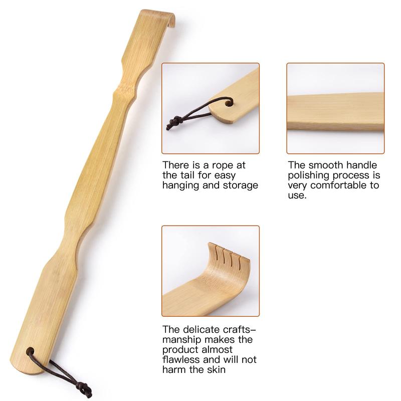 Bamboo Back Scratcher,100% Natural Bamboo Back Scratchers for Itching Relief,Strong & Sturdy 17 inches