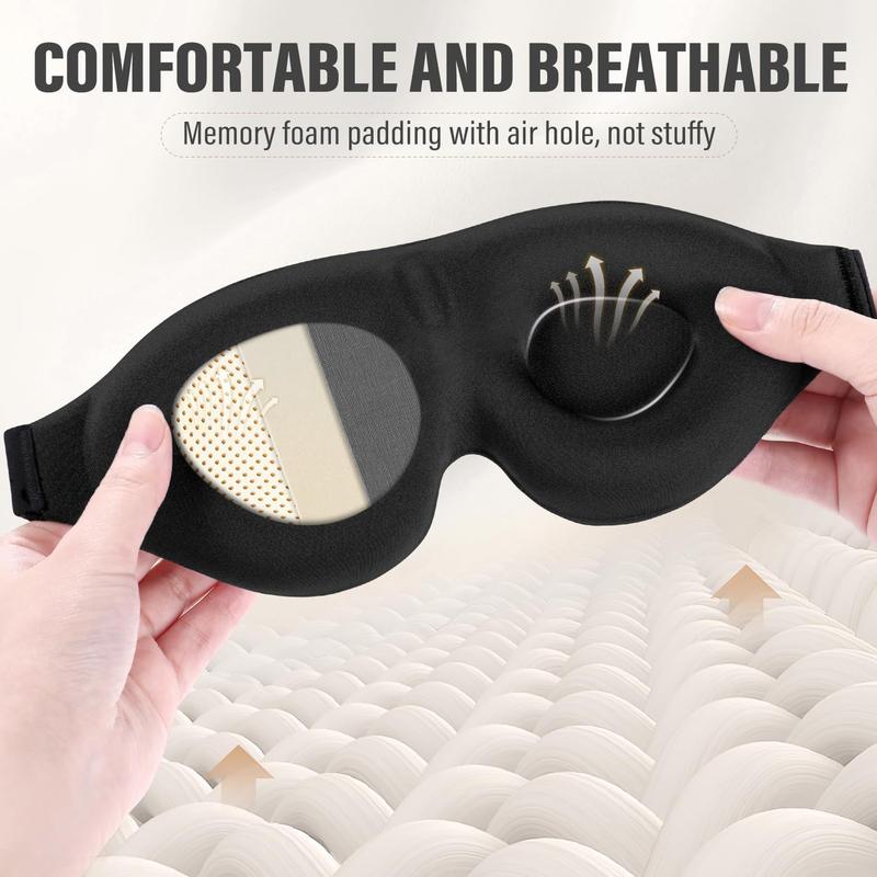 YIVIEW Sleep Mask for Side Sleeper, 100% Light Blocking 3D Sleeping Eye Mask, Soft Breathable Eye Cover for Women Men, Relaxing Zero Pressure Night Blindfold