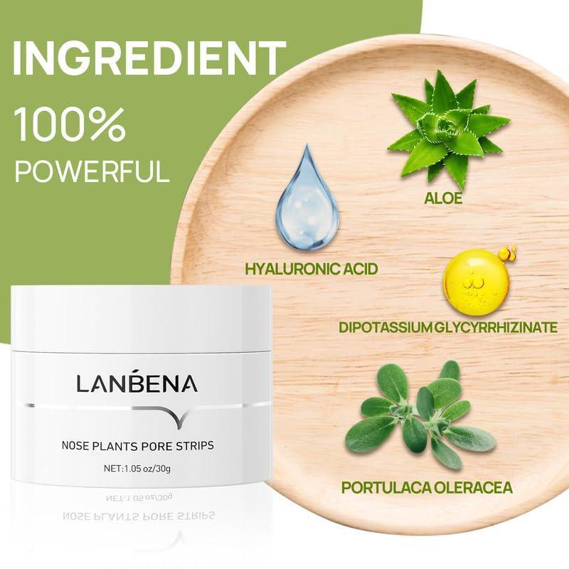 LANBENA Blackheads & Whiteheads Removal Kit for Clear, Radiant Skin: Facial Exfoliating Power, Acne Deep Cleansing, 30g Clay Mask, and Nasal Strips for a Fresh-Faced Glow! Skincare