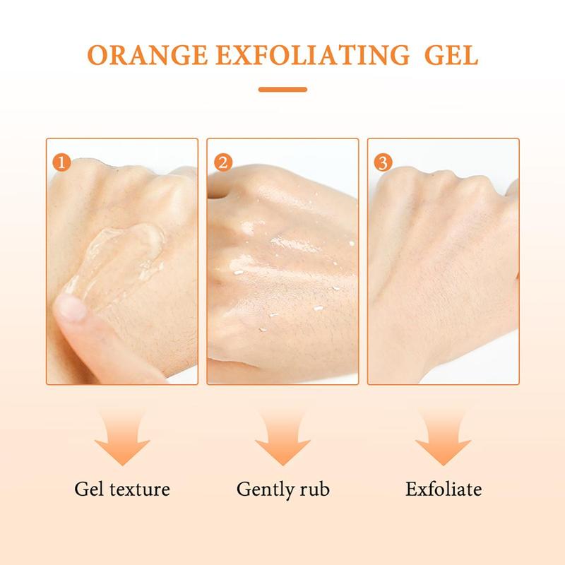 Orange Extract Exfoliating Gel, 5 Counts set Brightening & Deep Cleansing Face Scrub, Facial Skin Care Product for Women & Men