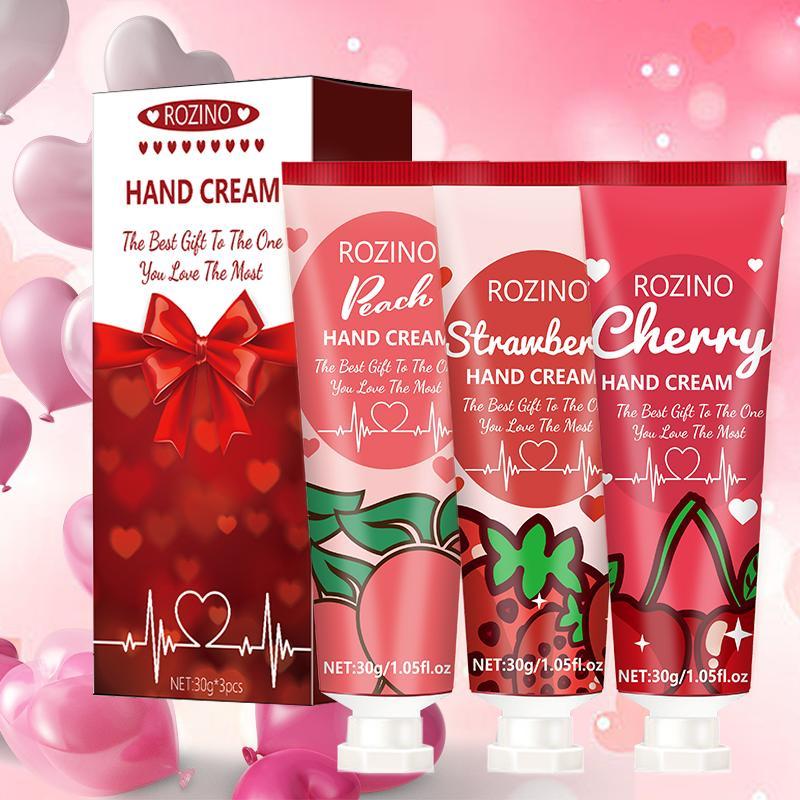 Fruit Moisturizing Hand Cream, 3pcs set Hand Lotion For Dry Skin, Hand Care Product For Women & Girls