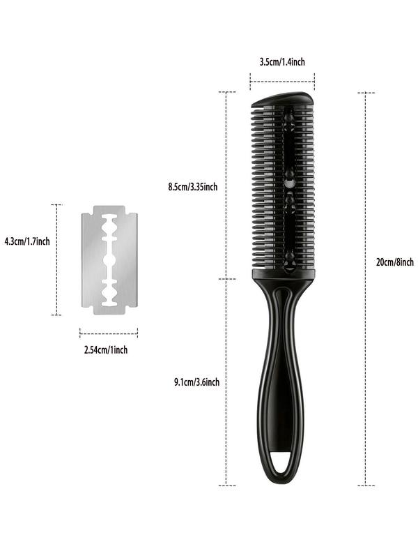 Razor Comb with 10pcs Razor for Hair Styling for Girlfriend, 3pcs Hair Cutter Comb, Double Edge Razor, Hair Thinning Comb, Slim Haircut Cutting Tool