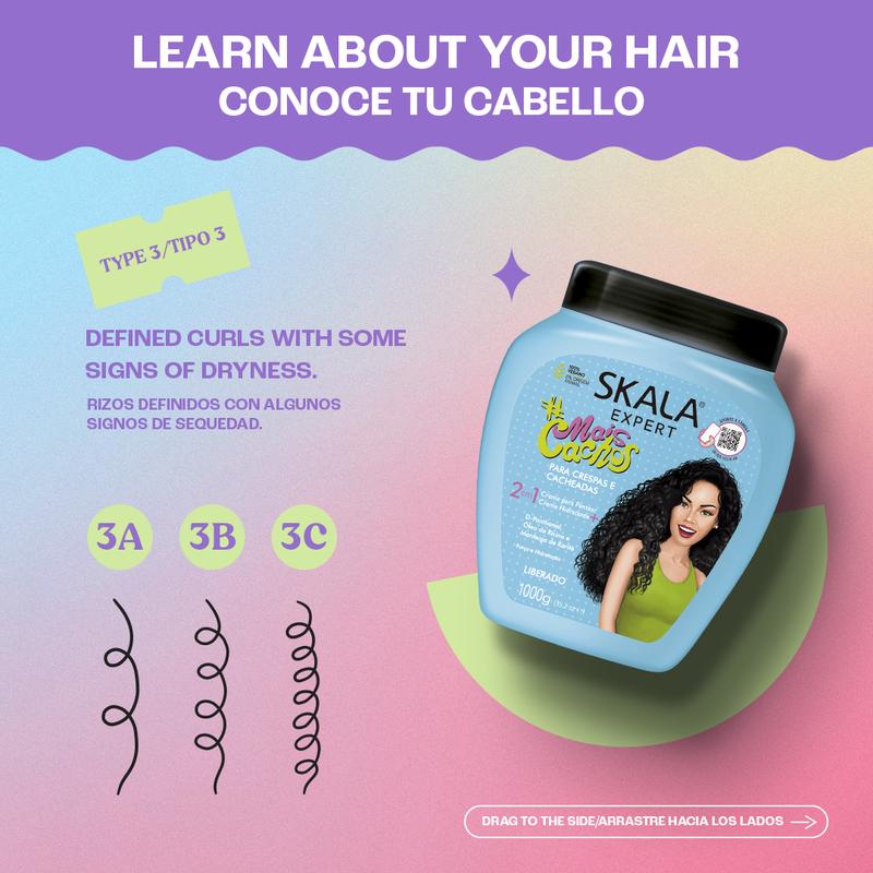 SKALA Hair Type 3ABC - For Curly or Super Curly, Frizzy and Transition Hair - 2 in 1 Conditioning  Volume - Net 35.27 Oz (Pack of 1) VEGAN Conditioner Haircare