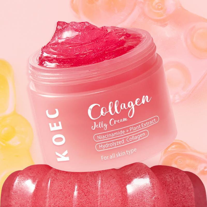 KOEC Official Store] Collagen Niacinamide Jelly Cream (Hydrolyzed Collagen + Niacinamide) - Instant Glow Essence Korea Glass Glow + Reduces Dryness + Suitable for All Skin Types I Facial Moisturizer