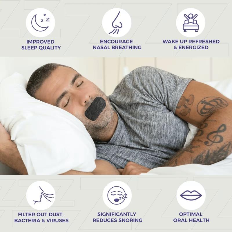 Comfortable sleep stickers, 60 pieces of anti snoring sleep tape, snoring stickers for breathing through the mouth, and daily sleep anti snoring tape to improve sleep quality.