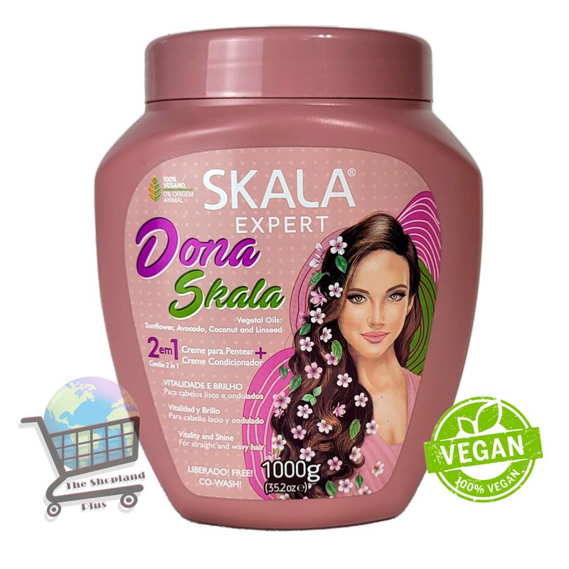 SKALA Hair Care Set   Expert More Straight 2 in 1 Conditioning Treatment Cream ( Expert Mais lisos )  +  Lady Skala 2 in 1 Combing and Moisturizing Cream  (Dona Skala)   Each Bottle 1 kg - 35.2 oz