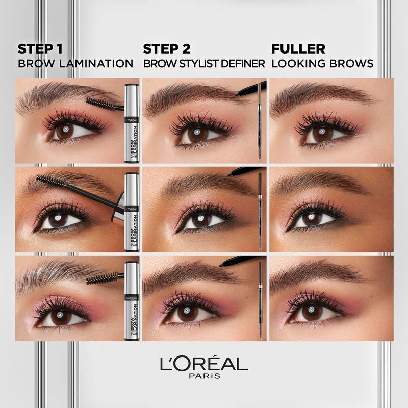 L'Oreal Paris Infallible Up To 24H Wear Brow Lamination, Water-Resistant Longwear Eyebrow Gel Make Up, Clear Transparent