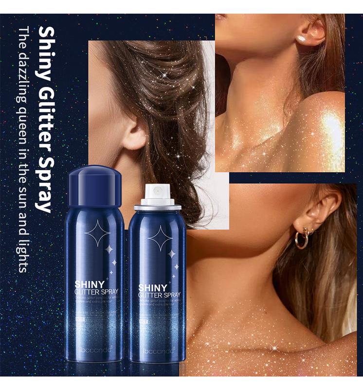 SOYUB Christmas Body Glitter Spray for Hair and Body, Hairspray for Clothes, Long-Lasting Body Shimmer Spray Suitable for Stage, Festival Rave and Makeup Prom