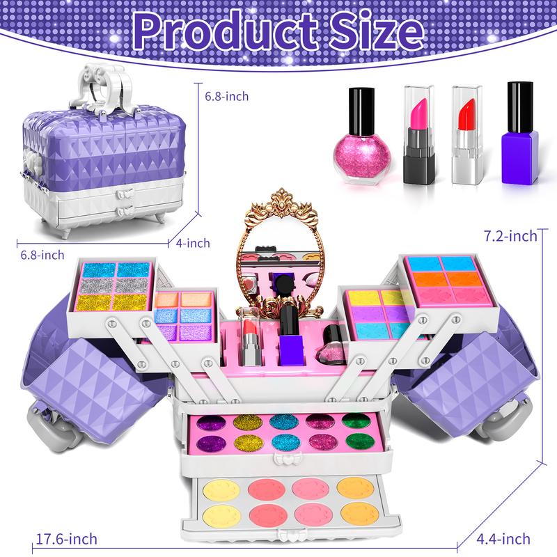 Make Up Kit, Pretend Play Toy Makeup Set Birthday, Makeup Kit, 52 Pcs Pretend Makeup