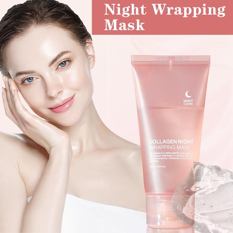 Collagen Overnight Wrapping Peel Off Mask, 3 Boxes Moisturizing Facial Mask, Gentle Cleaning Facial Mask, Hydrating Facial Skin Care Product for Women & Men, Christmas Gift