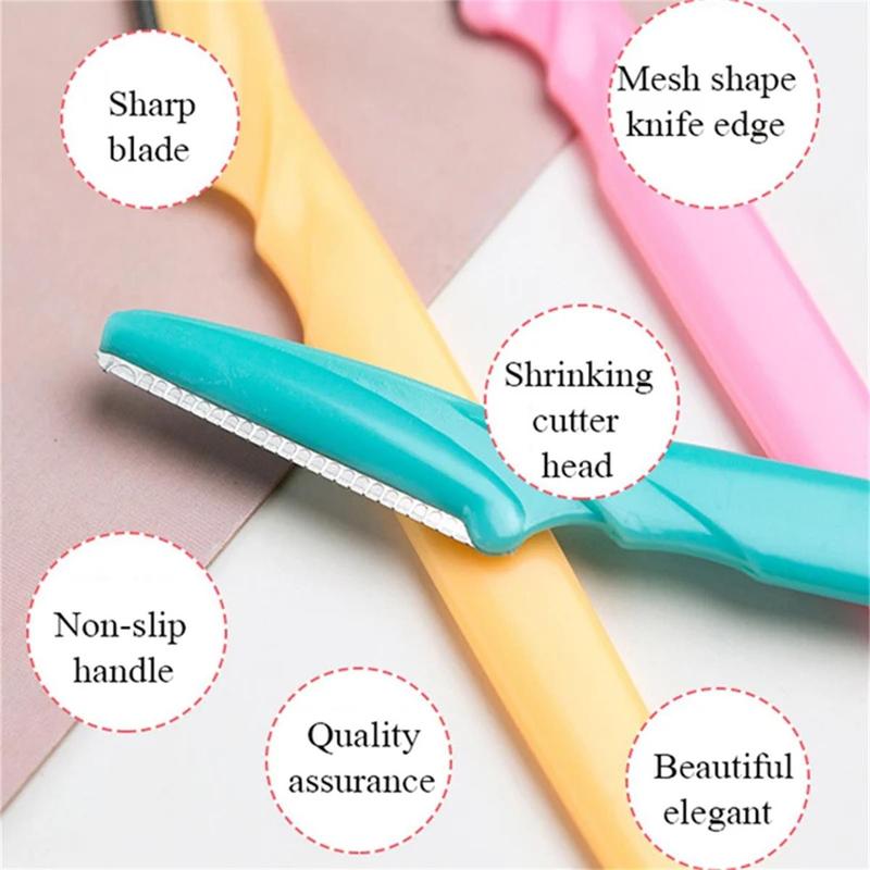 Multi-color Stainless Steel Eyebrow Razor, Summer Sharp Blade Anti-scratch Design Eyebrow Trimmer, Manual Gentle Eyebrow Trimmer for Eye Brow Shaping, Handle Razor