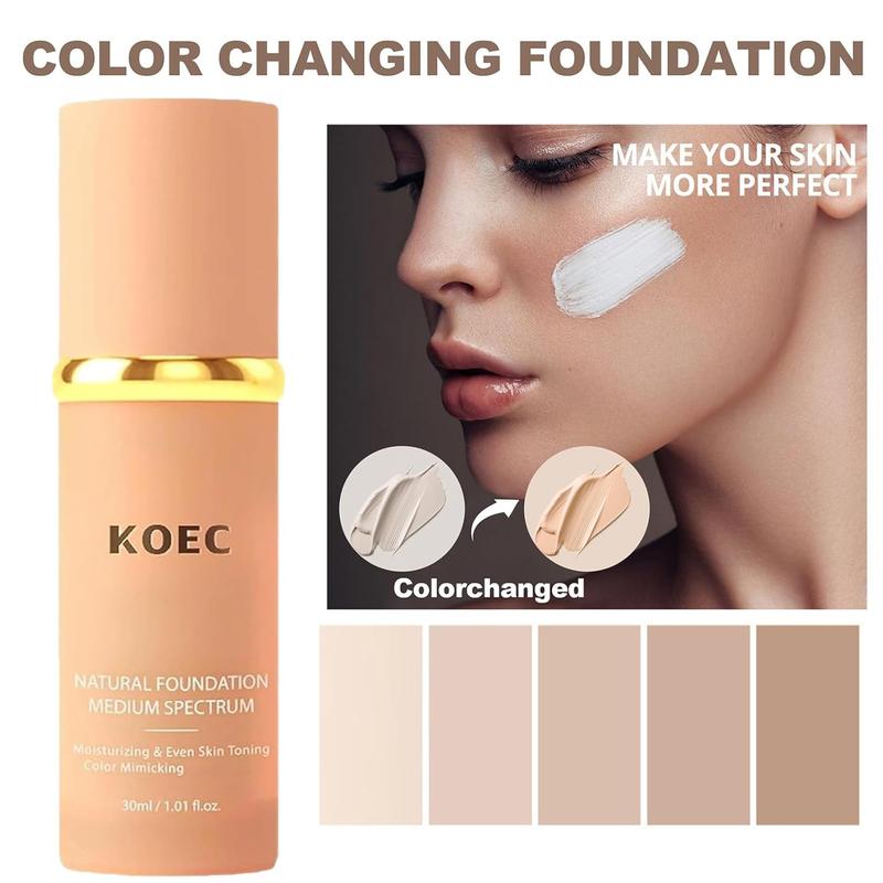 KOEC 4 In1 Concealer Coverag Liquid Foundation, Hydrating Nourishing and LonglastingFormula with Medium Coverage,  Natural Looking Finish Makeup Clear