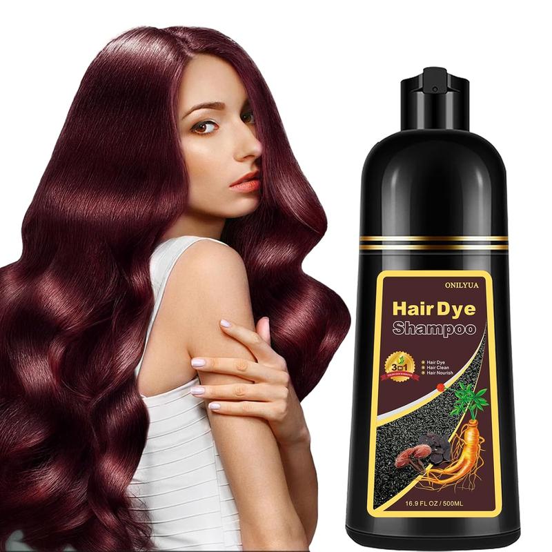 Onilyua Wine Red Hair Dye Shampoo, Natural Hair Color Shampoo for All Hair Types, Champu con tinte para canas, Long Lasting Shampoo ,Haircare