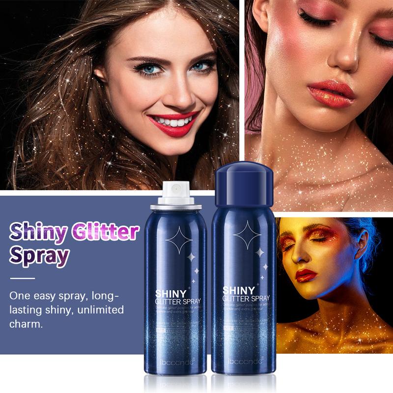 SOYUB Christmas Body Glitter Spray for Hair and Body, Hairspray for Clothes, Long-Lasting Body Shimmer Spray Suitable for Stage, Festival Rave and Makeup Prom