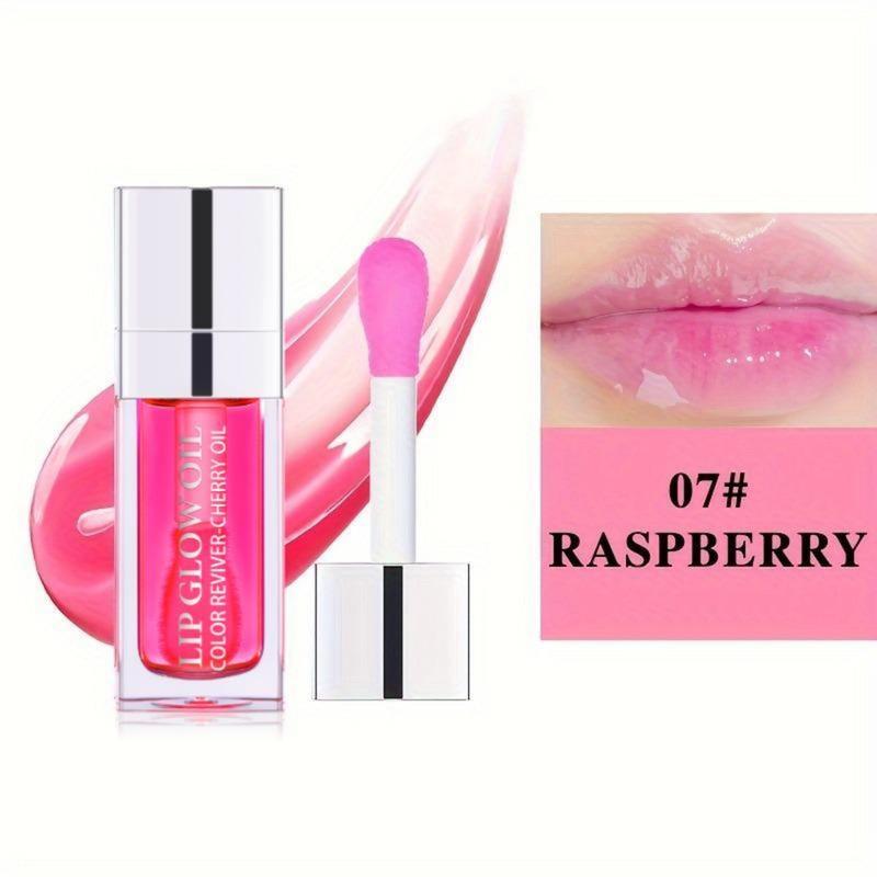 Hydrating Lip Glow Oil - Moisturizing Plumper Gloss, Transparent Tinted Balm for Nourishing Care - Clear Lip Gloss for Moisture and Comfort