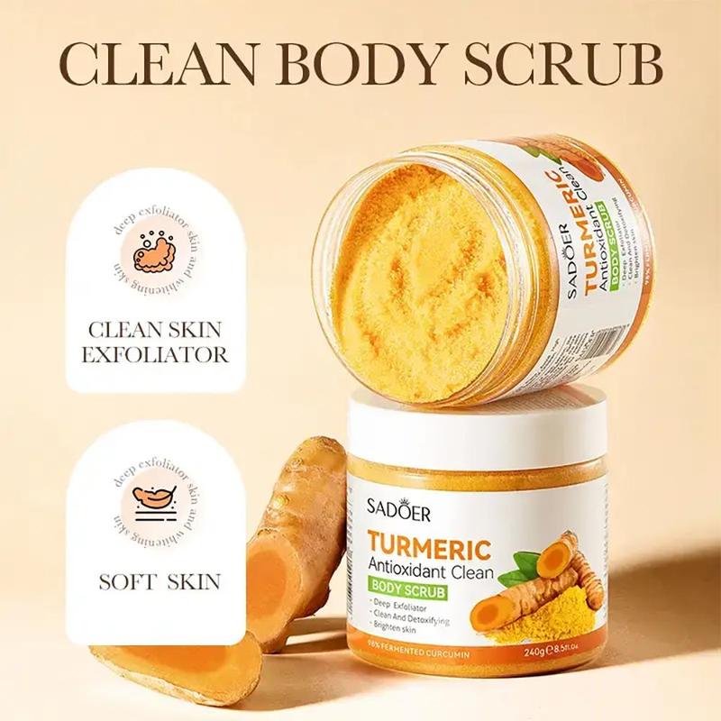 Comfort Skincare Turmeric Scrub, Summer Gifts, Full Body & Foot Bath Salt Scrub, Deep Cleansing, Exfoliating & Oil Control Daily Body Care Product