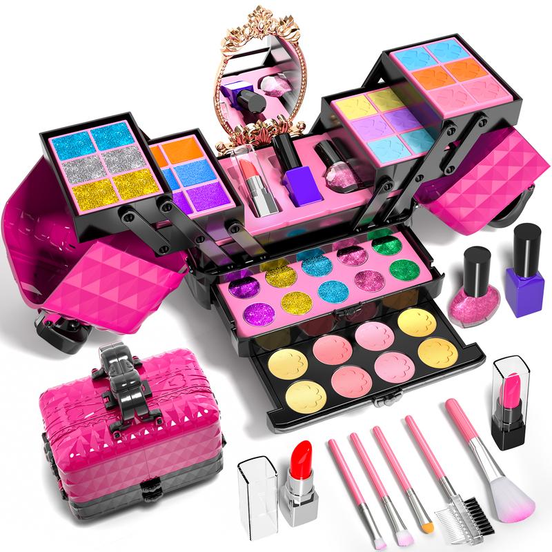 Make Up Kit, Pretend Play Toy Makeup Set Birthday, Makeup Kit, 52 Pcs Pretend Makeup