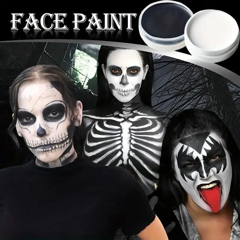 Monochrome Body Paint Clown Makeup Kit, 1 Set Face Body Paint with Brushes, Professional Oil Body Paint for Cosplay, Professional Makeup Tool