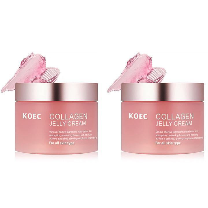 KOEC Official Store] Collagen Niacinamide Jelly Cream (Hydrolyzed Collagen + Niacinamide) - Instant Glow Essence Korea Glass Glow + Reduces Dryness + Suitable for All Skin Types I Facial Moisturizer