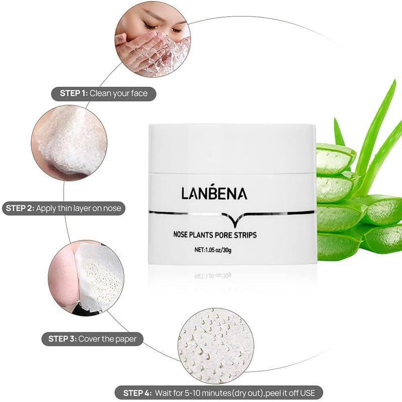 LANBENA Blackheads & Whiteheads Removal Kit for Clear, Radiant Skin: Facial Exfoliating Power, Acne Deep Cleansing, 30g Clay Mask, and Nasal Strips for a Fresh-Faced Glow! Skincare