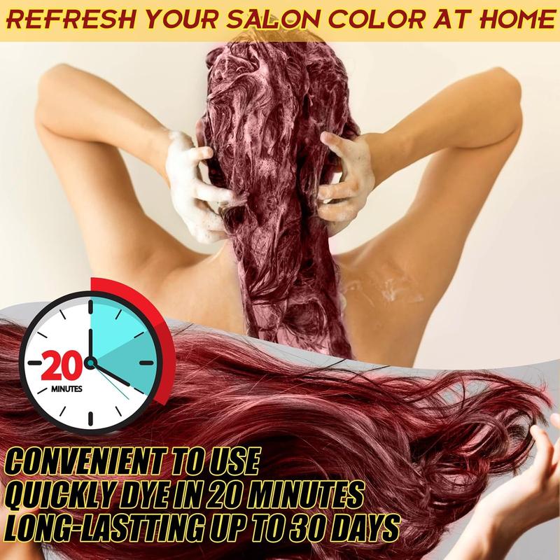 Onilyua Wine Red Hair Dye Shampoo, Natural Hair Color Shampoo for All Hair Types, Champu con tinte para canas, Long Lasting Shampoo ,Haircare