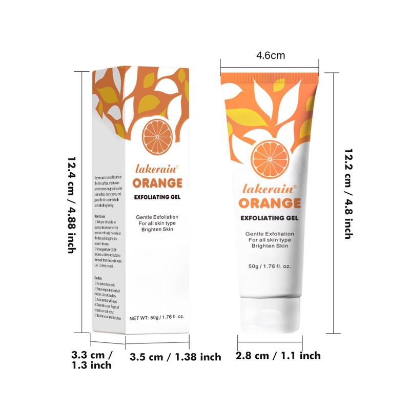 Orange Extract Exfoliating Gel, 5 Counts set Brightening & Deep Cleansing Face Scrub, Facial Skin Care Product for Women & Men