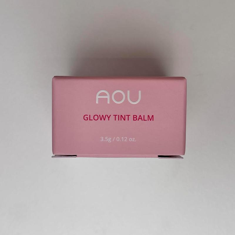 AOU GLOWY TINT BALM Tinted Lip Balm with Natural Gloss Instant Hydration for Chapped Lips 0.12Oz (01 Apple Balm)