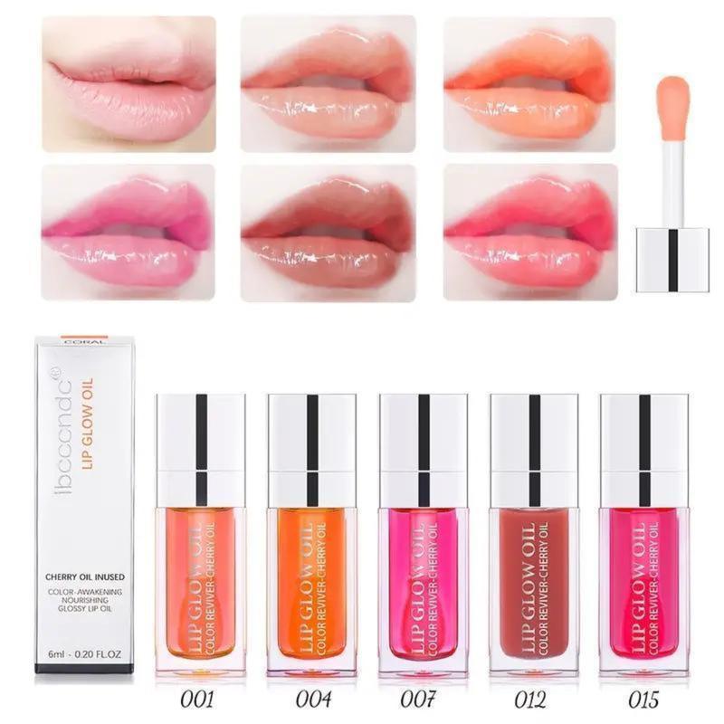 Hydrating Lip Glow Oil - Moisturizing Plumper Gloss, Transparent Tinted Balm for Nourishing Care - Clear Lip Gloss for Moisture and Comfort