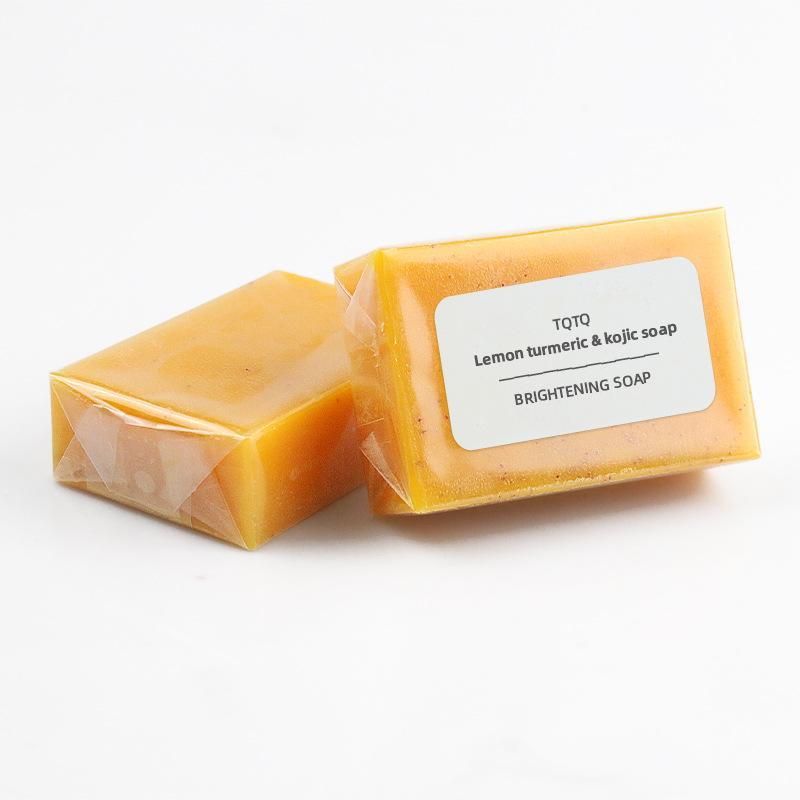 Turmeric & Kojic Acid Soap, 4 9 15pcs Lemon Bath Soap, Skin Brightening Exfoliating Handmade Soap, Gentle and Moisturizing Soap for Face and Body