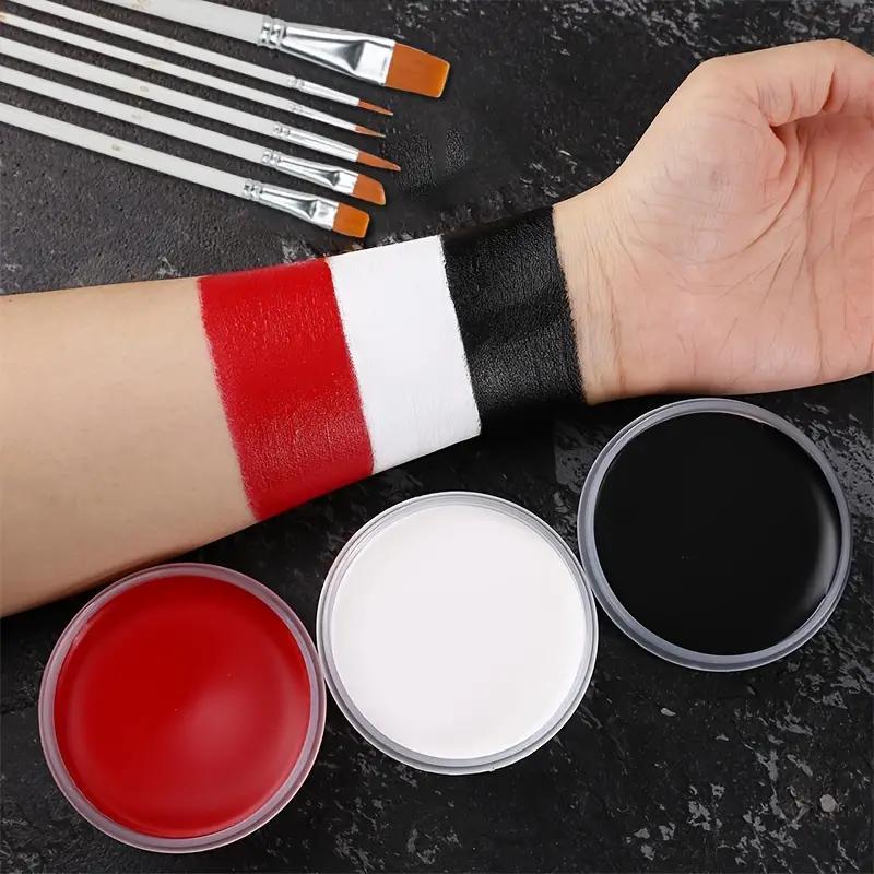 Monochrome Body Paint Clown Makeup Kit, 1 Set Face Body Paint with Brushes, Professional Oil Body Paint for Cosplay, Professional Makeup Tool