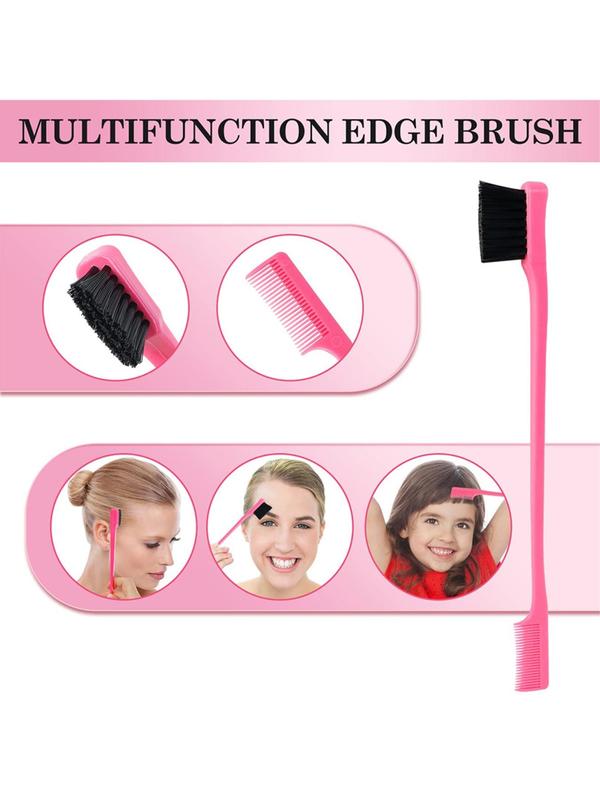 Double-sided  Edge & Back Brushing (5pcs), Hair Styling Brush, Professional Hair Styling Tool for Women & Girls