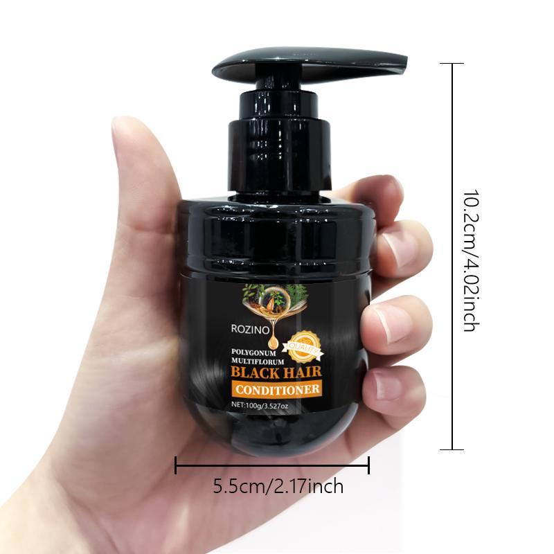 100g Pressed Jar Black Hair Conditioner for Purify Scalp, Polygonum Multiflorum Extracts Hair Care Product for Strengthen Hair & Nourishing Hair Follicles, Hair Conditioner for Women & Men