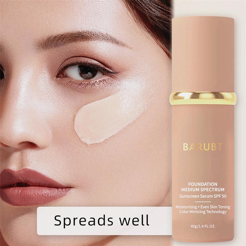 Sun Protection,4 in 1 Light Spectrum,Suncreen, 4 in 1 Foundation Sunscreen,  Liquid-Foundation 4 In 1 Medium Spectrum, Skincare,Hydrating Medium Full Coverage Concealer with SPF 50+,