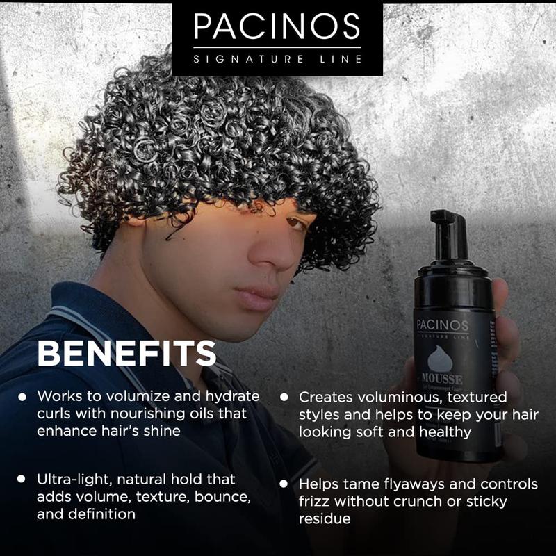 BIG SALE 51% Pacinos Signature Line Curl Enhancing Mousse: Light-Medium Hold, Low Shine – Hydrating & Volumizing Styling Foam for All Hair Types: Curl Activator & Anti-Frizz, 100 mL