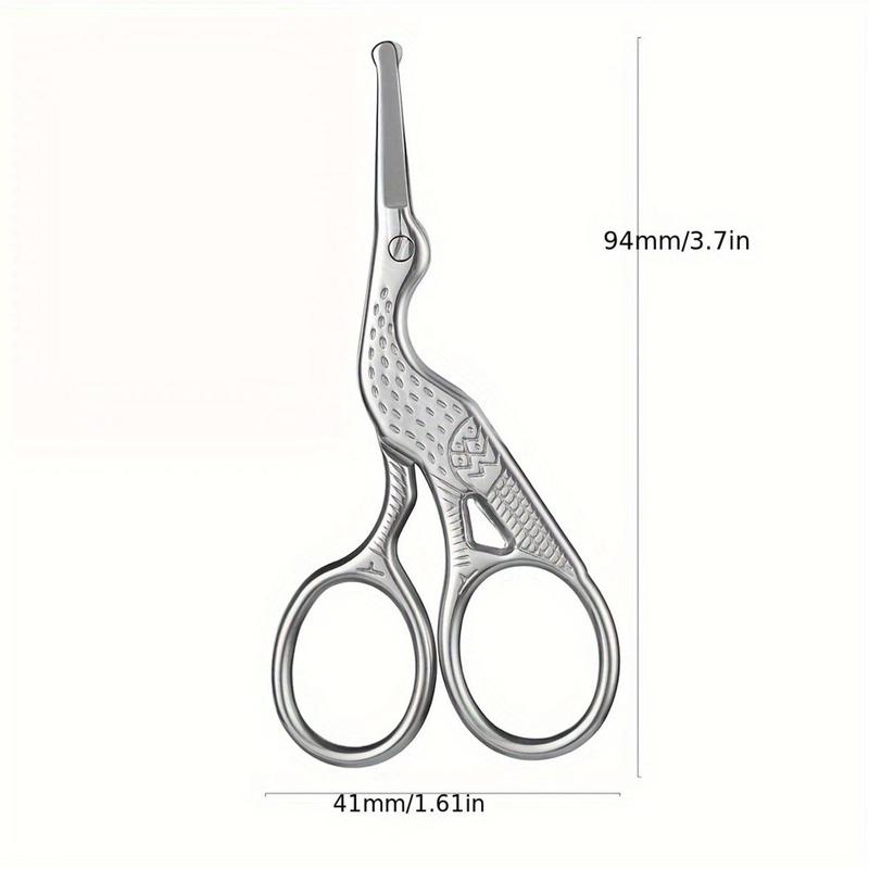 Stainless Steel Nose Hair Scissors, 1 Count Safety Round Head Stainless Steel Nose Hair Scissors, Professional Facial Hair Scissors for Men and Women