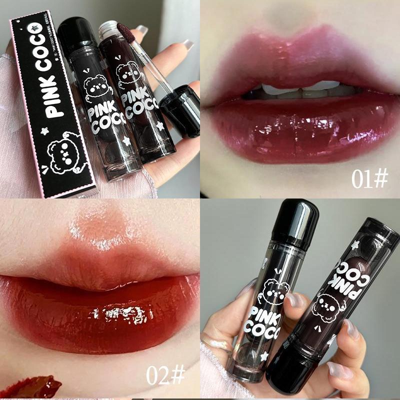 Long Lasting Lip Gloss (2pcs), Moisturizing Liquid Lipstick, Glossy Lip Glaze, Plumping Lip Oil Lip Stick for Girls & Women