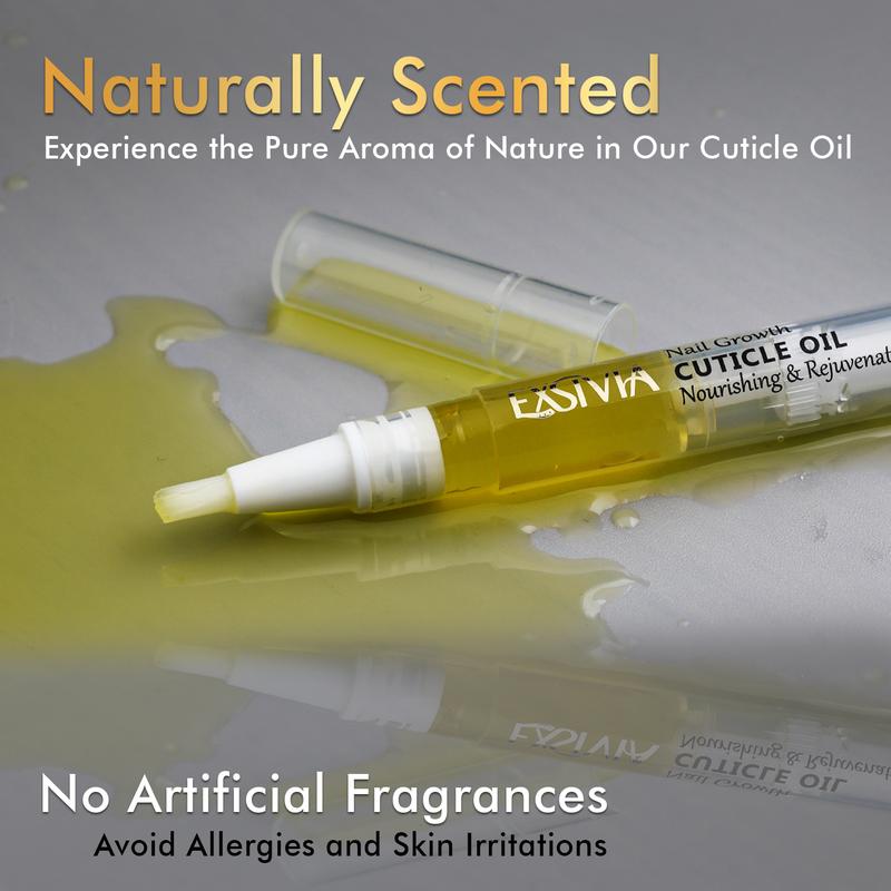 EXSIVIA Cuticle Pen with Biotin , Keratin, MSM - Nail Growth & Strength - Hydrating & Nourishing Repair Dry, Damaged, Brittle Nails. Nail Care