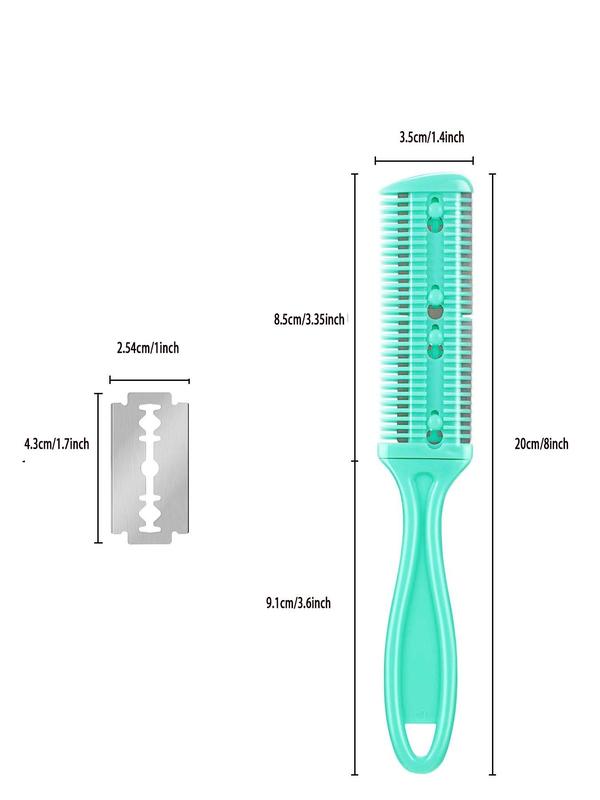 Razor Comb with 10pcs Razor for Hair Styling for Girlfriend, 3pcs Hair Cutter Comb, Double Edge Razor, Hair Thinning Comb, Slim Haircut Cutting Tool