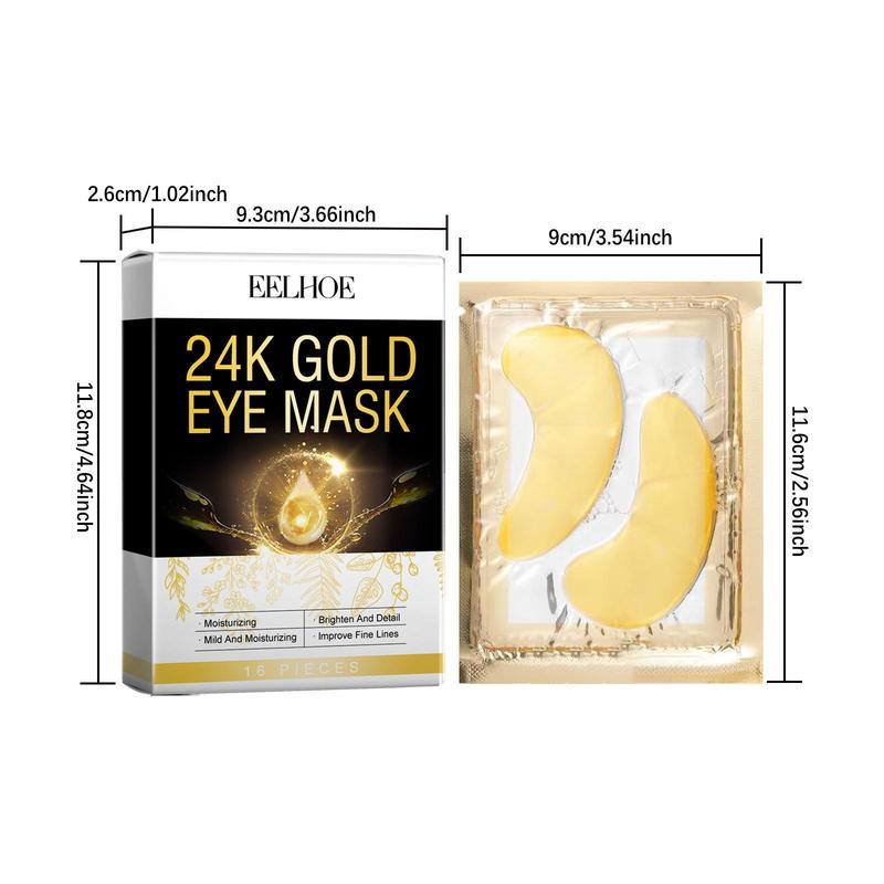 24k Gold Eye Mask, 1 Box Moisturizing Eye Mask, Eye Care Product for Women & Men, Hydrating Eye Mask, Eye Care Product for Daily Use