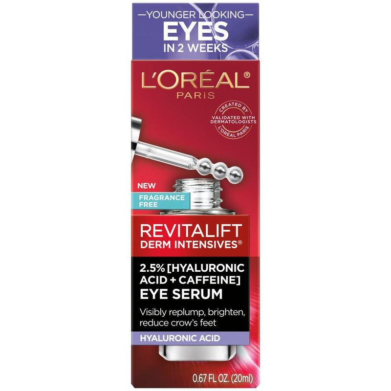 L'Oreal Paris Revitalift Derm Intensives Hyaluronic Caffeine Eye Serum, 0.67 fl oz