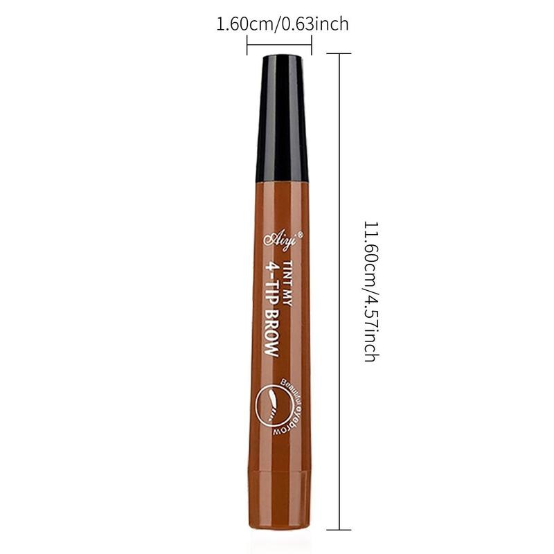 4 Fork Tip Liquid Eyebrow Pencil, 1 Count Waterproof Long Lasting Eyebrow Pen, Brow Styling Brush, Brow Shading & Filling Pencil, Eyebrow Pen, 4 Point Eyebrow Pencil Waterproof Eye Brown Makeup, Eye Brow Pen Cosmetic for Women