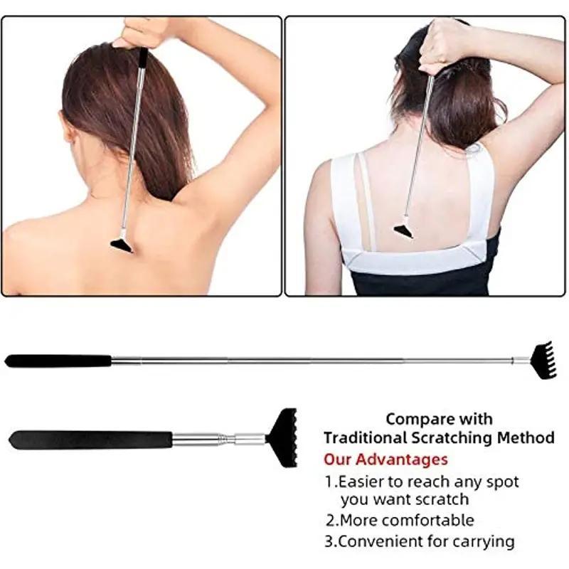 Retractable Back Scratcher, 2pcs set Stainless Steel Back Massage Tool, Back Scratcher Extendable, Household Massage Tool