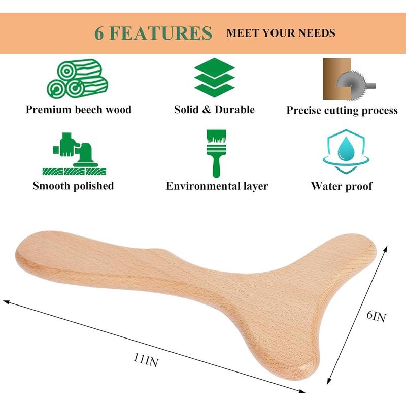 Wood Therapy Massage Tool Wooden Lymphatic Drainage Massager Body Sculpting Tools for Maderoterapy,Gua Sha,Muscle Release-11 * 6inches